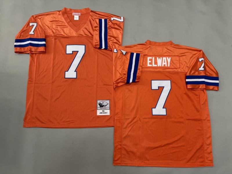 Men 2025 Denver Broncos 7 Elway orange Throwback Limited NFL Jersey style 001